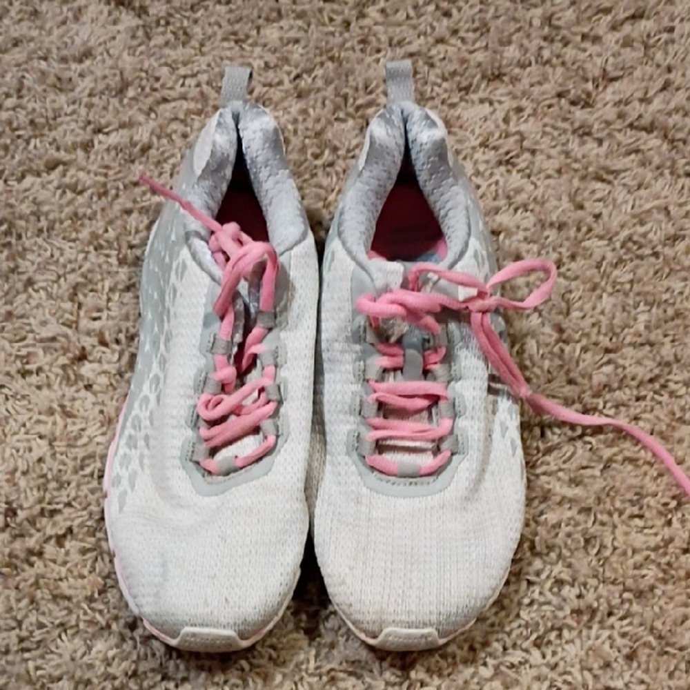 Fila White and Pink Athletic Shoes